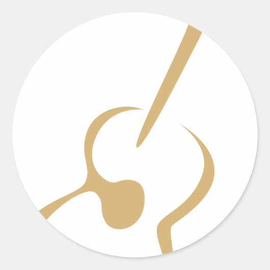 Klassische Gitarre im Swish Zeichnend Stil Runder Aufkleber (Vorderseite)