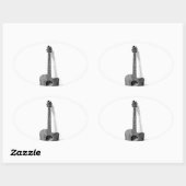 Klassische Gitarre Ovaler Aufkleber (Blatt)