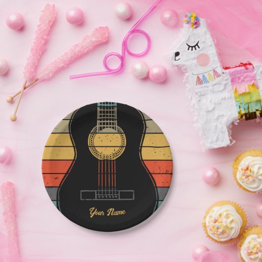 Klassische Gitarre Pappteller (Party)