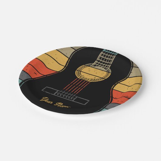 Klassische Gitarre Pappteller (Schrägansicht)