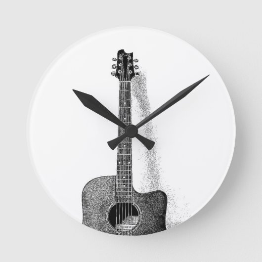 Klassische Gitarre Runde Wanduhr (Vorderseite)