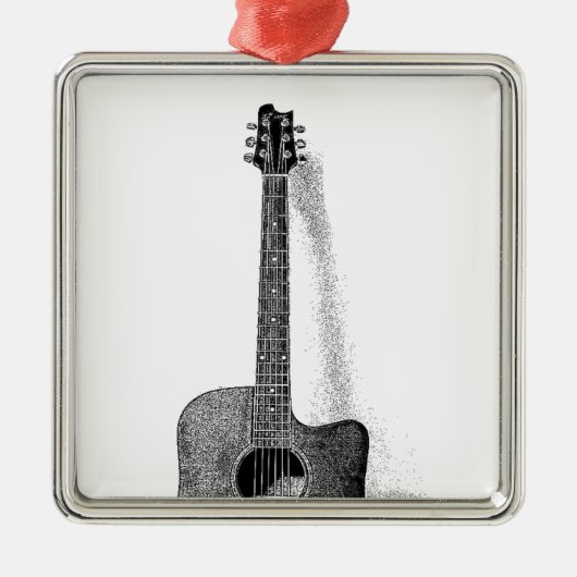 Klassische Gitarre Silbernes Ornament (Vorne)