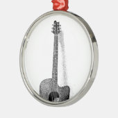 Klassische Gitarre Silbernes Ornament (Links)