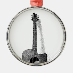 Klassische Gitarre Silbernes Ornament