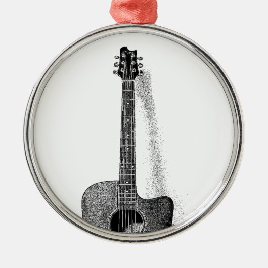 Klassische Gitarre Silbernes Ornament (Vorne)