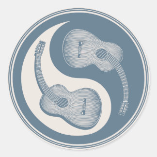 Klassische Gitarre Yin Yang Runder Aufkleber