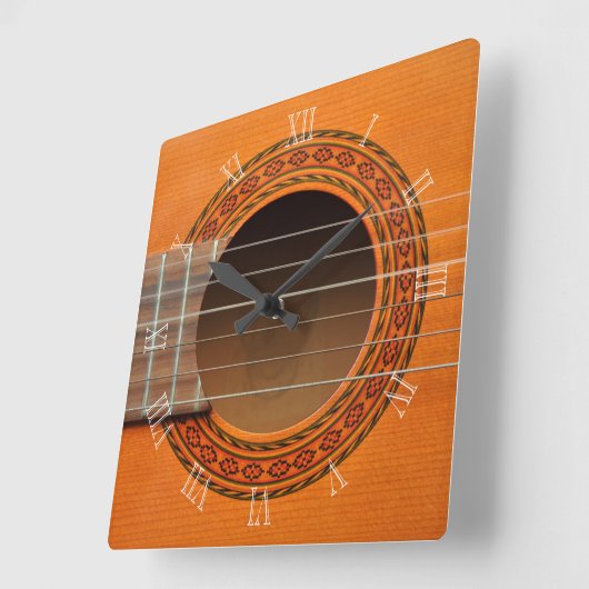 Klassische Gitarrenuhr Quadratische Wanduhr (Winkel)