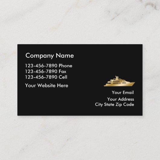 Klassische Glossy Yacht Broker Business Cards Visitenkarte (Rückseite)