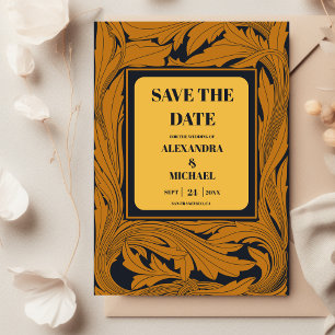 Klassische Gold Art Nouveau Hochzeit Save The Date