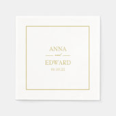 Klassische Gold Block Brie and Groom Wedding Napki Serviette (Vorderseite)
