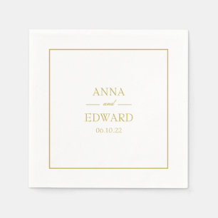 Klassische Gold Block Brie and Groom Wedding Napki Serviette