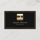 Klassische Gold Briefmarke Producer Dark Business Visitenkarte (Vorderseite)