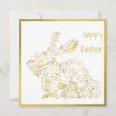 Klassische Gold Bunny Ostercard (Vorderseite)