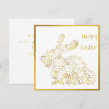 Klassische Gold Bunny Ostercard