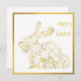 Klassische Gold Bunny Ostercard