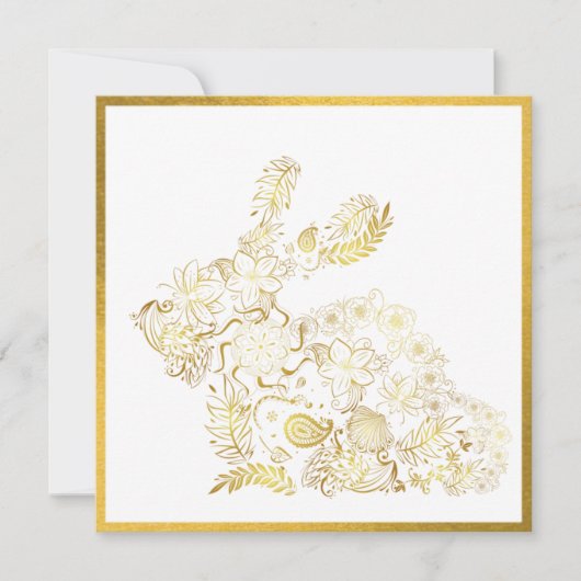 Klassische Gold Bunny Ostercard (Vorderseite)