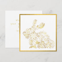 Klassische Gold Bunny Ostercard