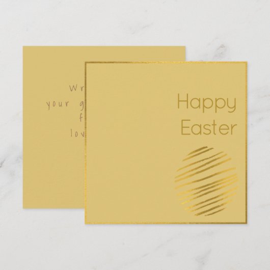 Klassische Gold Ei Osterkarte (Vorne/Hinten)