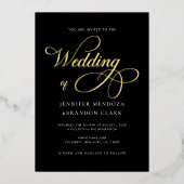 Klassische Gold Foil Calligraphie in einer Hochzei Folieneinladung (Vorderseite)