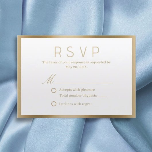 Klassische Gold Gerahmte Hochzeitkarten RSVP Karte