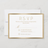 Klassische Gold Gerahmte Hochzeitkarten RSVP Karte (Vorderseite)