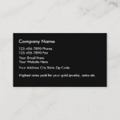 Klassische Gold Investment Modern Business Cards Visitenkarte (Rückseite)