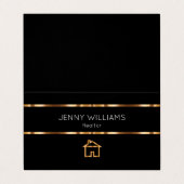Klassische Gold Realtor Theme Faltkarten Visitenkarten (Außenseite Aufgefaltet)