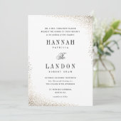 Klassische Gold Script-Elegante Hochzeit Einladung (Stehend Vorderseite)