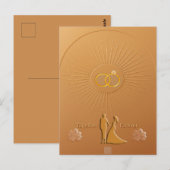 Klassische Gold- und Bronze-Hochzeitsanzeige Postkarte (Vorne/Hinten)