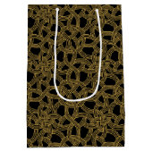 Klassische Gold- und Schwarz-Muster-Vatertag Mittlere Geschenktüte (Rückseite)