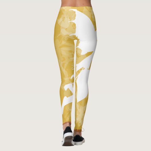 Klassische Gold verzaubernde weiße Fee Leggings (Rückseite)