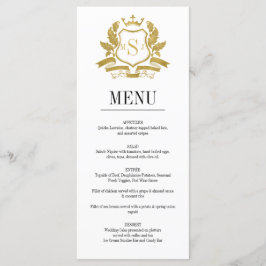 Klassische Gold Wappen Wedding Menu Card Menükarte