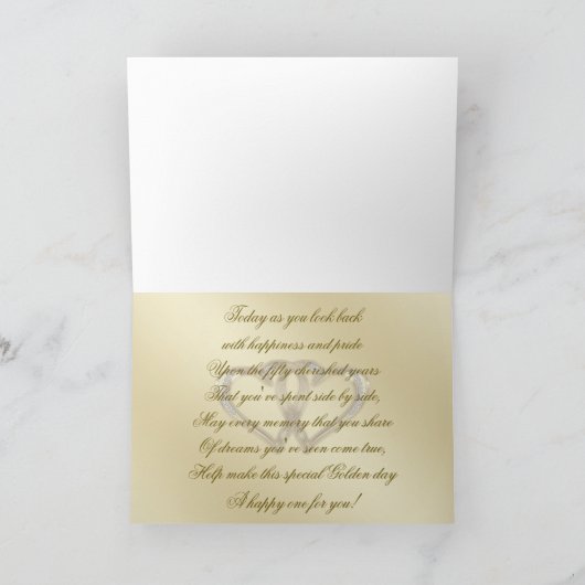 Klassische Golden 50. Wedding Anniversary Card Karte (Innenseite)