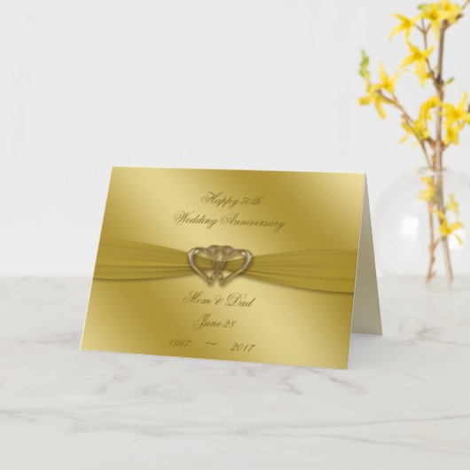 Klassische Golden 50. Wedding Anniversary Card Karte (Gelbe Blume)