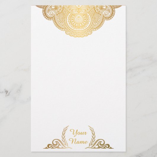 Klassische Golden Personalisiert Stationery Briefpapier (Vorderseite)