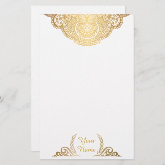 Klassische Golden Personalisiert Stationery Briefpapier (Vorne/Hinten)