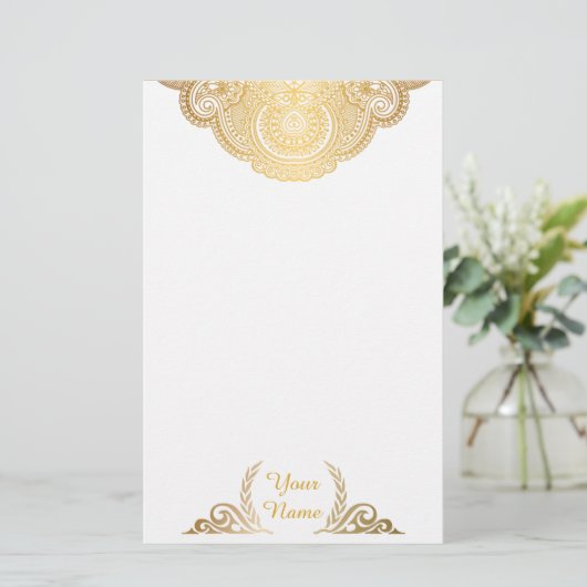 Klassische Golden Personalisiert Stationery Briefpapier (Stehend Vorderseite)