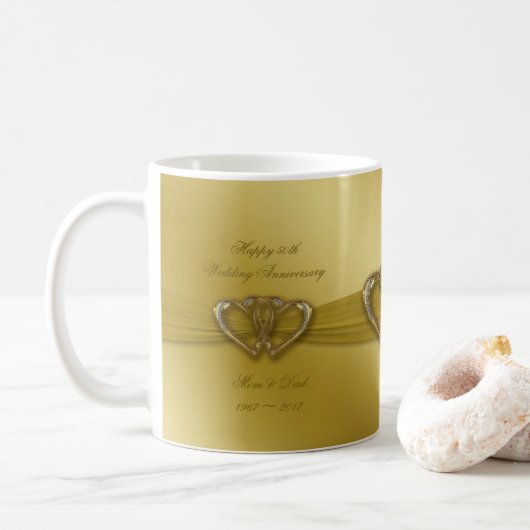 Klassische goldene 50. kaffeetasse (Mit Donut)