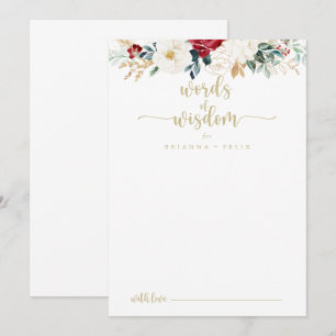 Klassische goldene blumenreiche Hochzeitwörter der Hinweiskarte