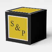 Klassische Goldene Braut & Groom Monogram Hochzeit Geschenkschachtel (Vorderseite)