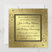 Klassische Goldene Hochzeit zum Jubiläum Einladung (Rückseite)