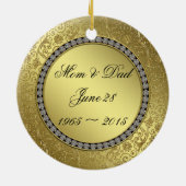 Klassische Goldene Hochzeit zum Jubiläum Keramik Ornament (Hinten)