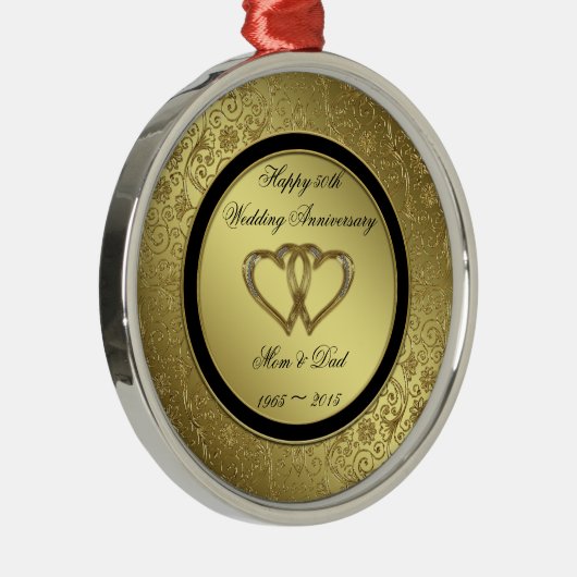 Klassische Goldene Hochzeit zum Jubiläum Silbernes Ornament (Rechts)