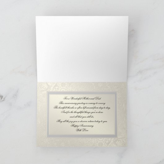 Klassische Goldene Hochzeitenkarte Karte (Innenseite)