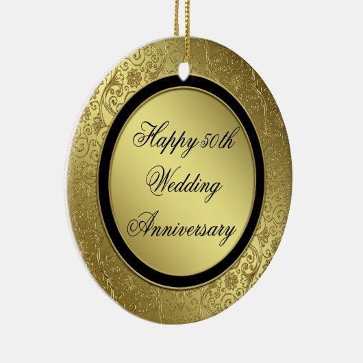 Klassische Goldene Hochzeitsszenarien Keramikornament (Rechts)