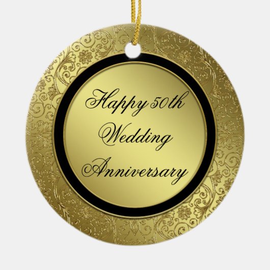 Klassische Goldene Hochzeitsszenarien Keramikornament (Vorne)