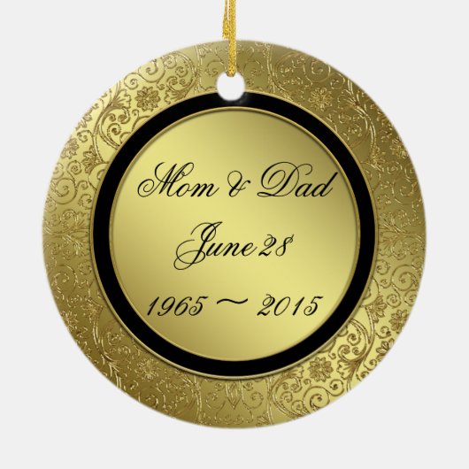 Klassische Goldene Hochzeitsszenarien Keramikornament (Hinten)