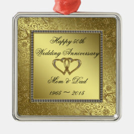 Klassische Goldene Hochzeitsszenario Silbernes Ornament