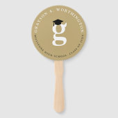 Klassische goldene Monogramm 'G' moderne Abschluss Fächer (Vorderseite)