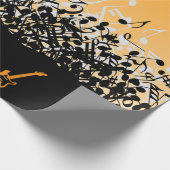 Klassische Goldene Musiknote Geschenkpapier (Ecke)